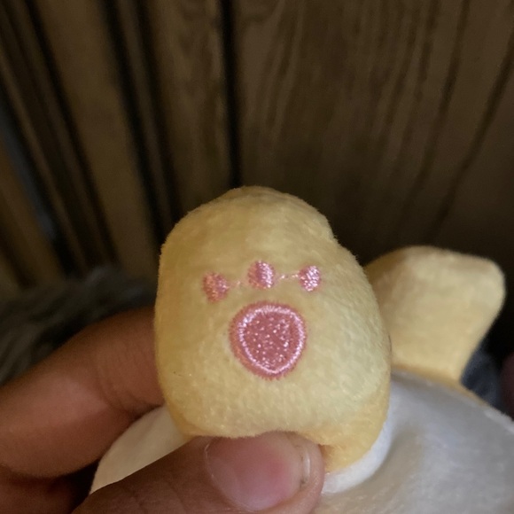 Yellow and Blue Stuffed Animal with Pink Blanket - Picture 15 of 16